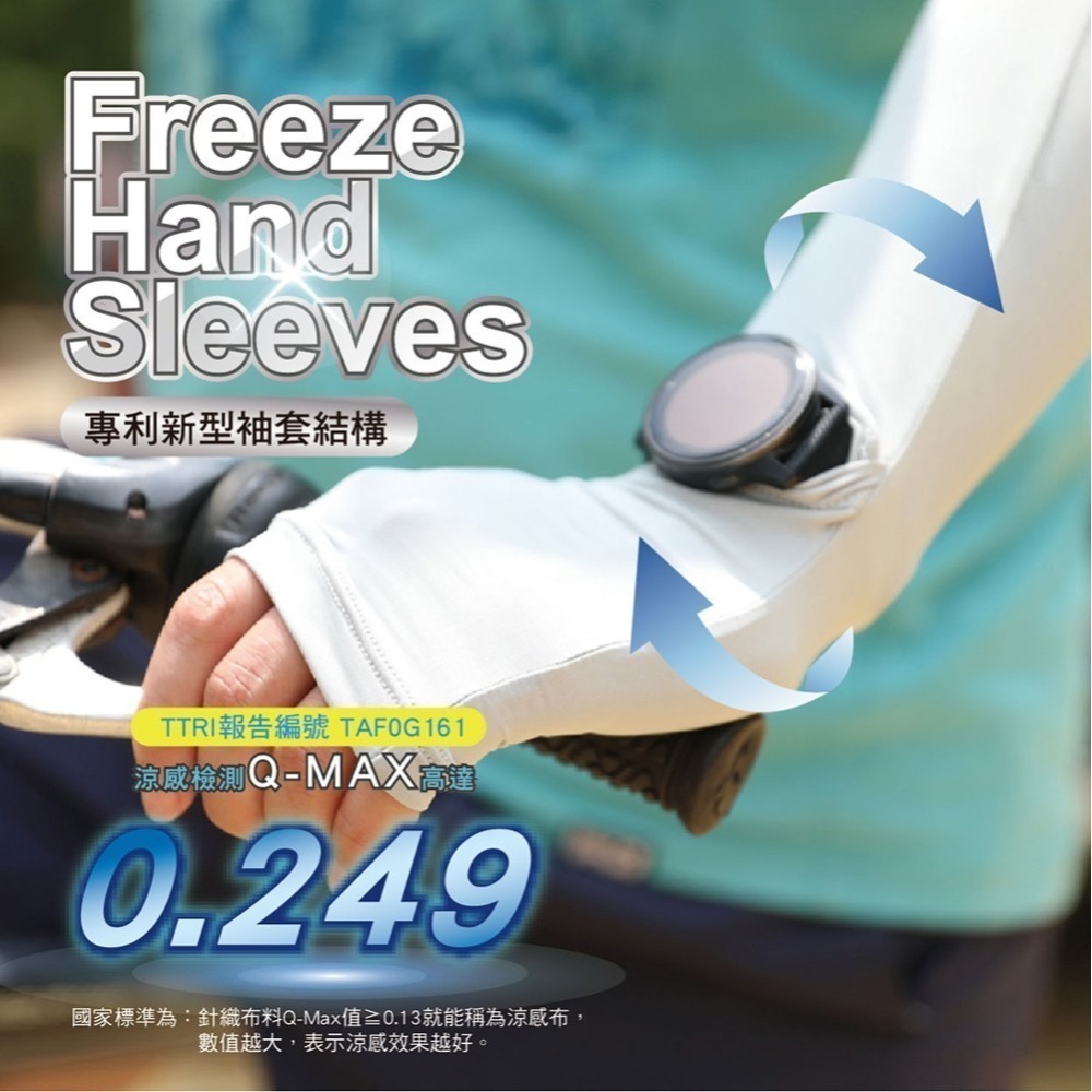 【限時購】AREXSPORT 冰絲袖套 涼感紗 防曬抗UV 降溫（隱藏式開口 ) TTRI涼感檢測 冰絲-細節圖10