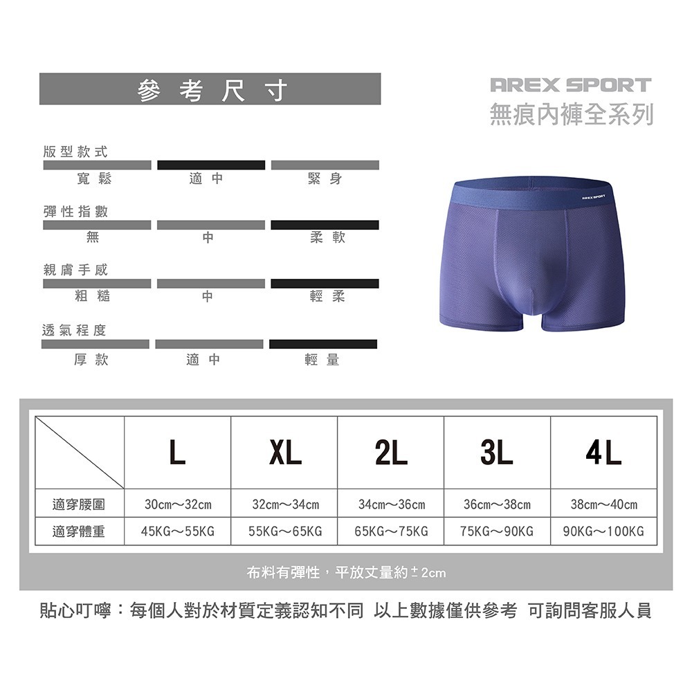 【AREXSPORT】加大碼 冰絲涼感 抑菌內褲 石墨烯纖維 男內褲 無痕內褲 男四角 加大運動內褲 四角褲 涼爽吸排-細節圖5