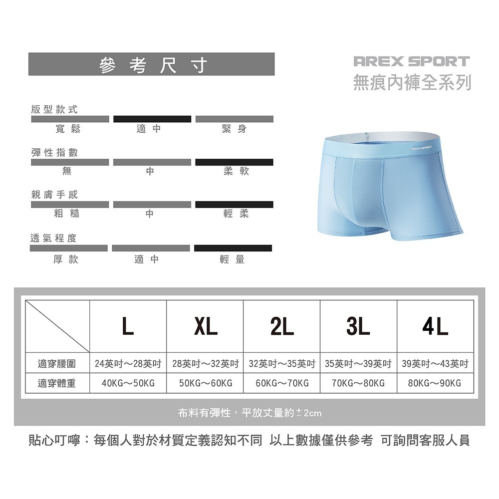 【AREXSPORT】加大碼 冰絲涼感 抑菌內褲 石墨烯纖維 男內褲 無痕內褲 男四角 加大運動內褲 四角褲 涼爽吸排-細節圖10