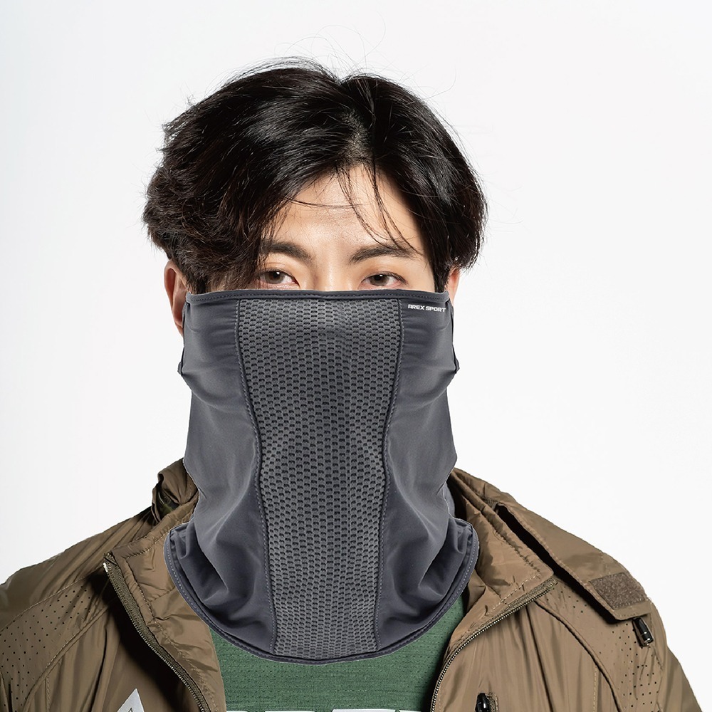 【AREXSPORT】冰絲面罩 防曬面罩 防風面罩 涼感面罩 抗UV 防曬護頸 網眼透氣 掛耳設計 面罩 頭套 素面-細節圖8