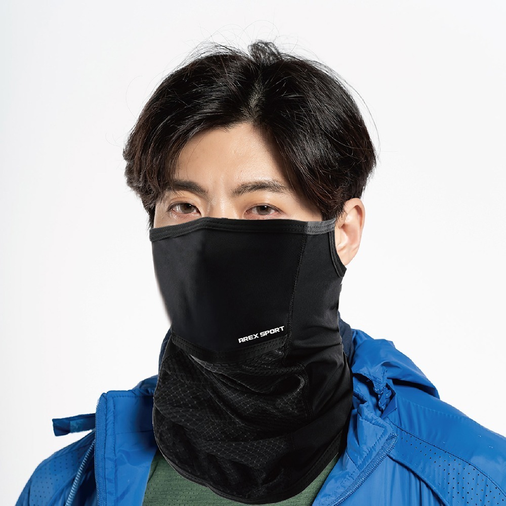 【AREXSPORT】冰絲面罩 防曬面罩 防風面罩 涼感面罩 抗UV 防曬護頸 網眼透氣 掛耳設計 面罩 頭套 素面-細節圖10