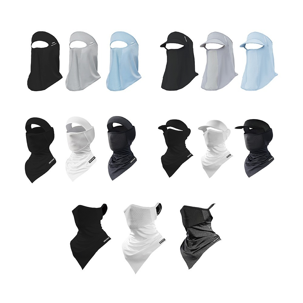 【AREXSPORT】冰絲面罩 防曬面罩 防風面罩 涼感面罩 抗UV 防曬護頸 網眼透氣 掛耳設計 面罩 頭套 素面-細節圖2