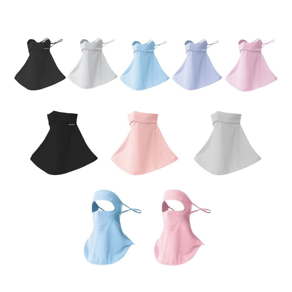 【AREXSPORT】冰絲面罩 防曬面罩 防風面罩 涼感面罩 抗UV 防曬護頸 網眼透氣 掛耳設計 面罩 頭套 素面-細節圖2