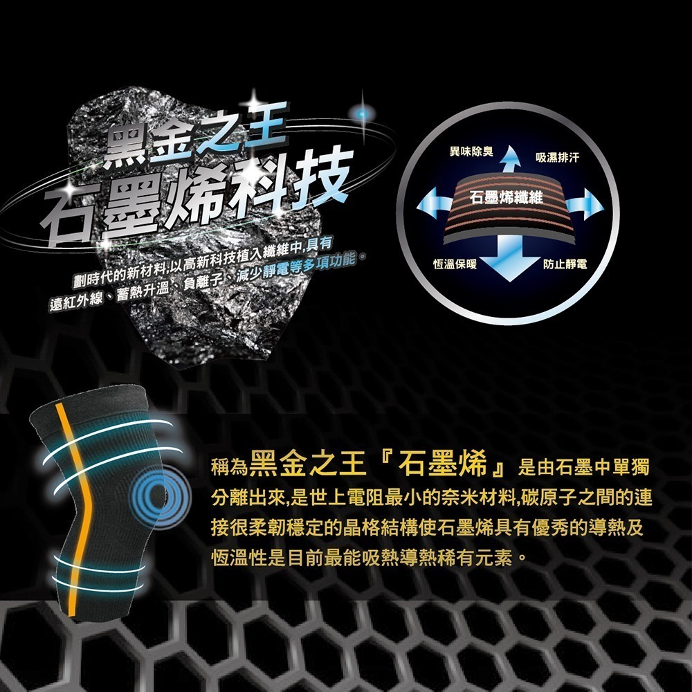 【AREX SPORT】AS-3429 運動護膝 登山護膝 鍺石墨烯（防捲支撐膠條）單支 / 加大碼 短護膝   護具-細節圖7