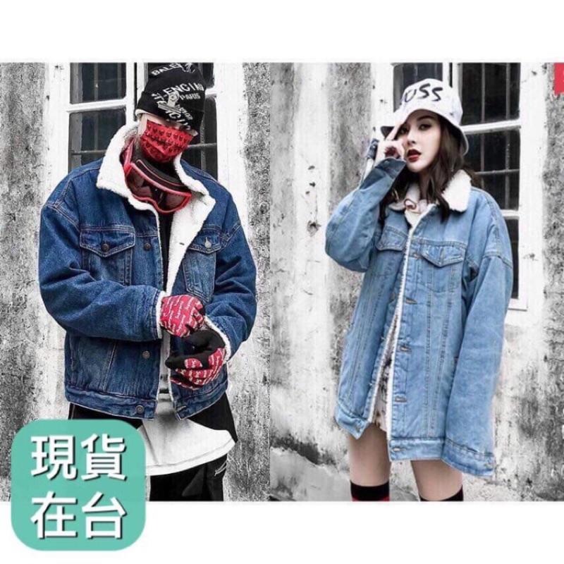 現貨 羔羊毛 加厚 保暖外套 牛仔外套 加絨 男生大衣 男生外套 羔羊毛外套 刷毛外套 大尺寸 大尺碼-細節圖2