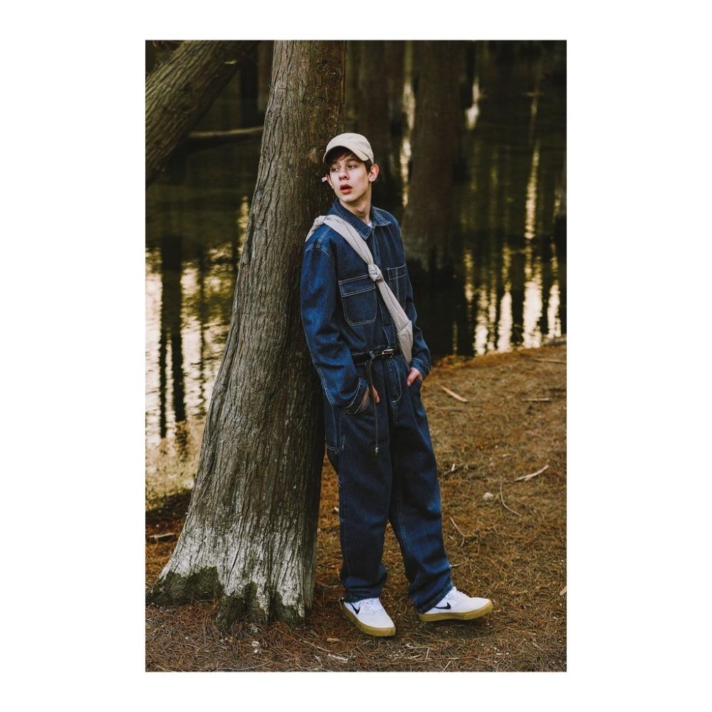 現貨 牛仔連身褲 連身褲 工裝長褲 連身長褲工作褲  男生長褲 男生工作褲 休閒長褲 潮流 軍褲 吊帶褲-細節圖5