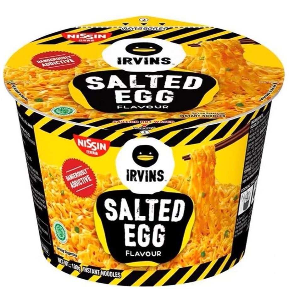 NISSIN 日清  IRVINS 鹹蛋黃速食碗麵 辣鹹蛋速食碗麵 撈麵-細節圖3