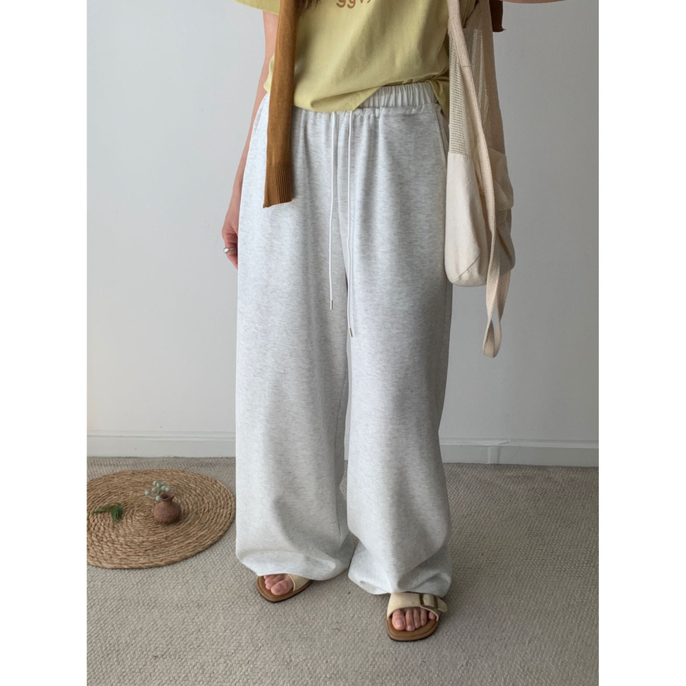 💎撞色褲頭休閒落地抽繩褲💎-細節圖3