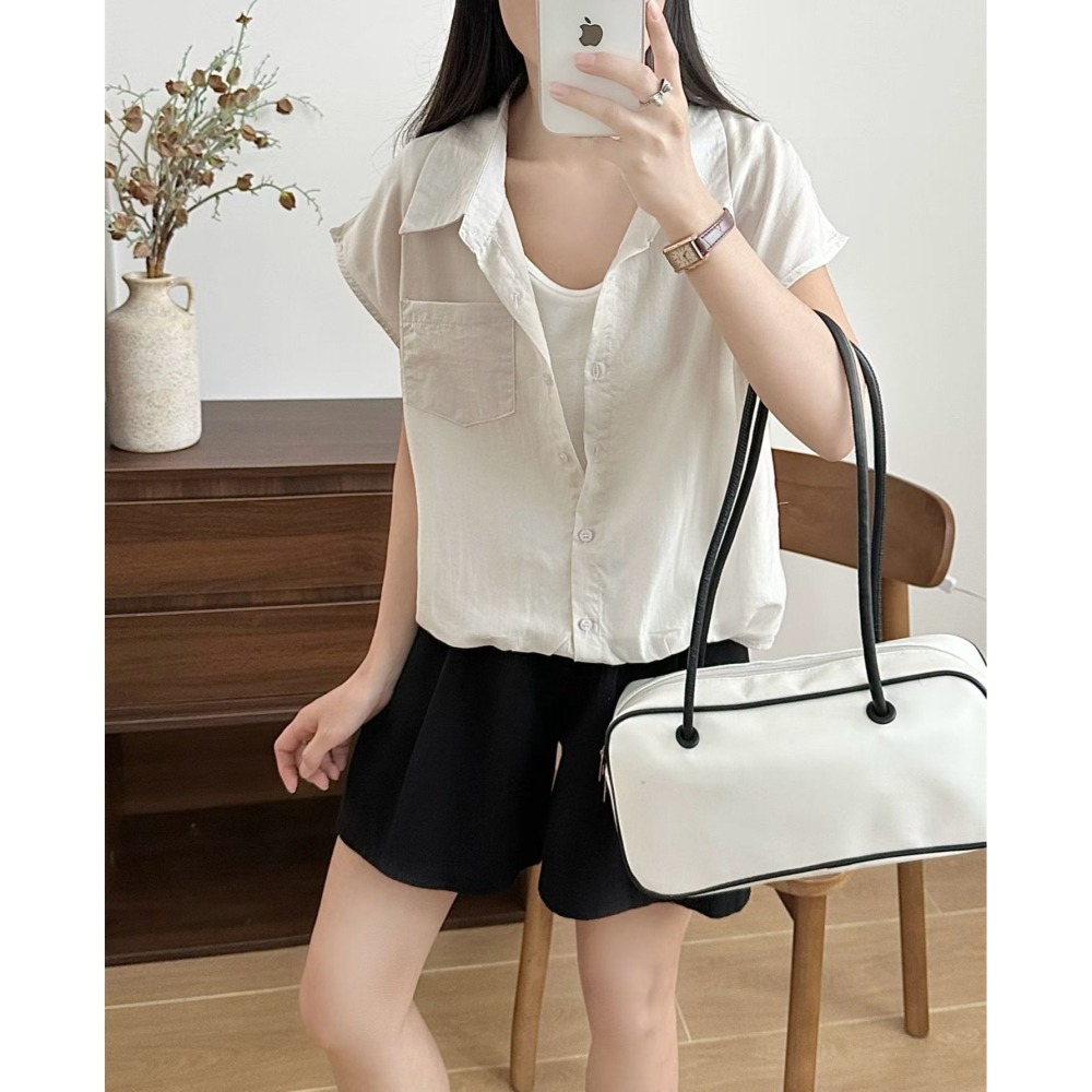 💎韓系層次感「假兩件」柔感襯衫💎-細節圖4