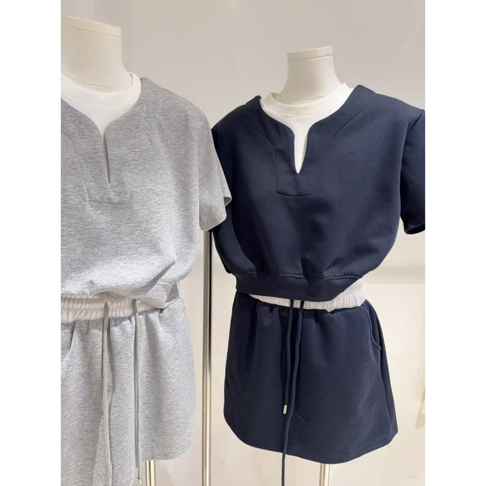 ✅撞色假兩件套裝✅-細節圖4