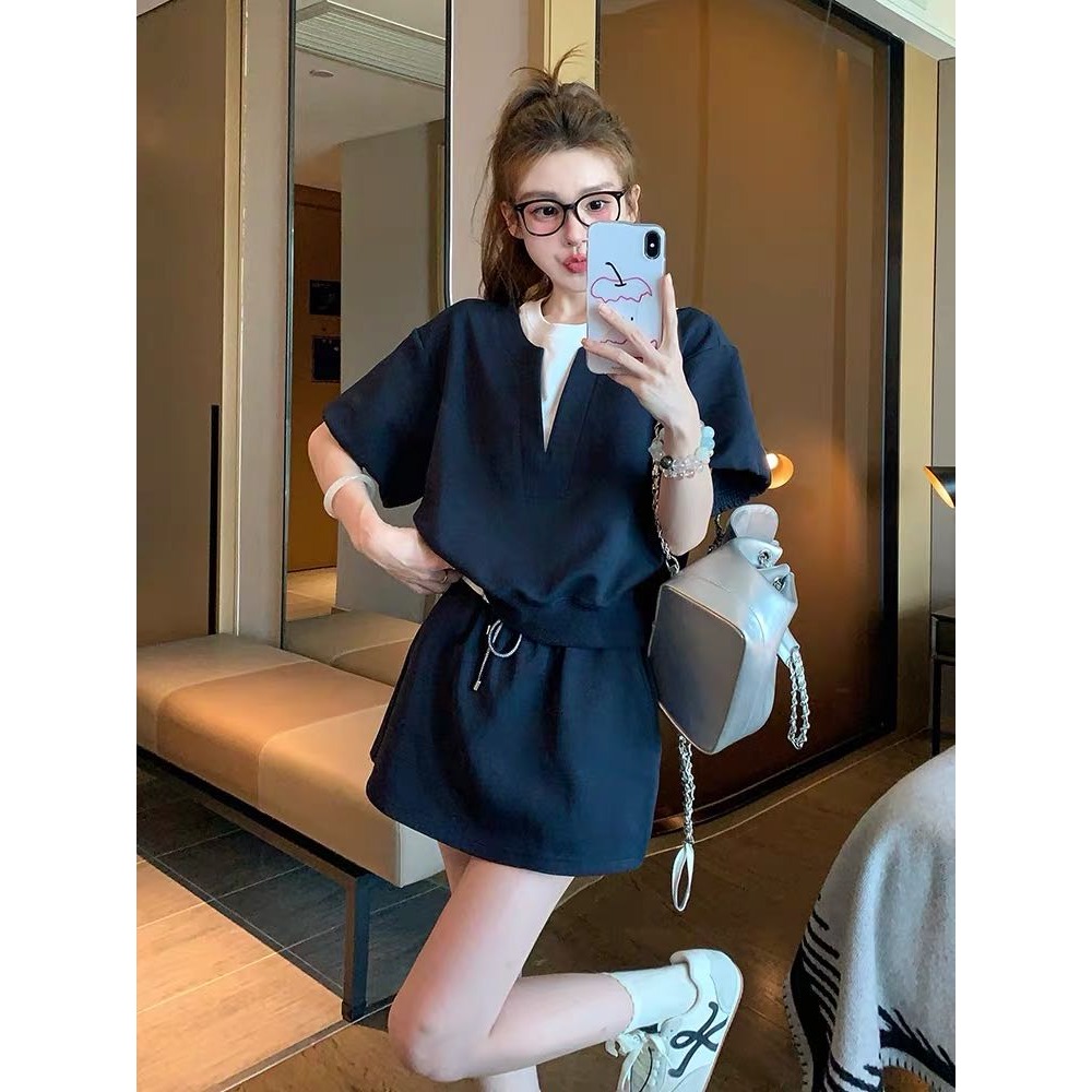 ✅撞色假兩件套裝✅-細節圖5