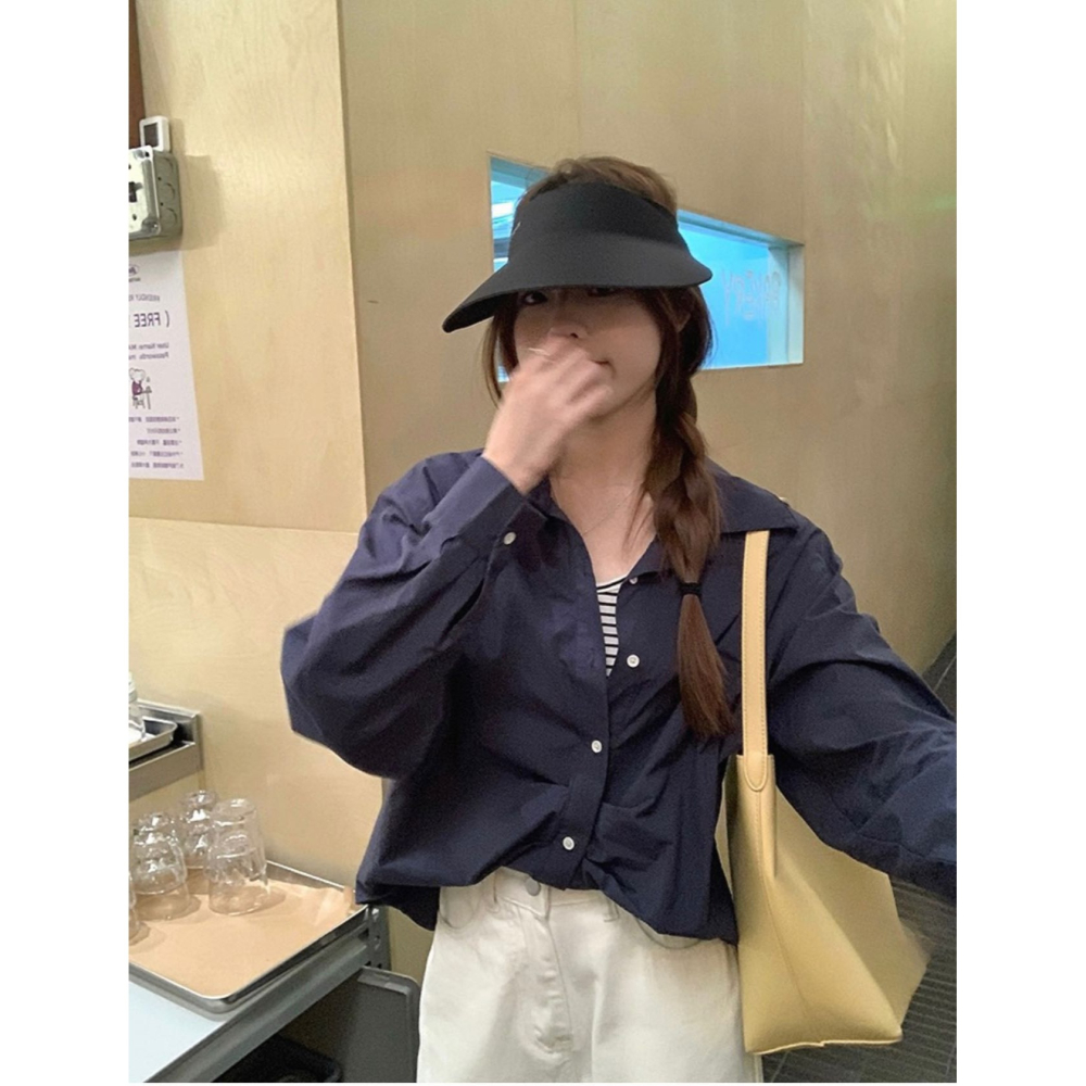 韓系假兩件拼接設計襯衫-細節圖5