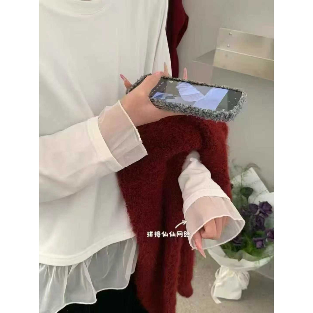 【仙女系新品】韓系手袖領蕾絲上衣 ✨-細節圖4