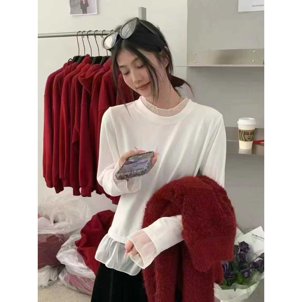 【仙女系新品】韓系手袖領蕾絲上衣 ✨-細節圖5