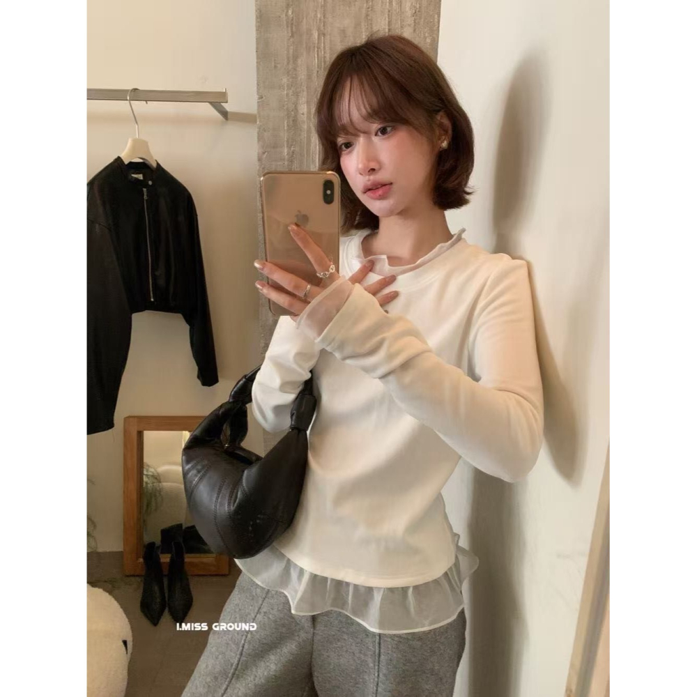 【仙女系新品】韓系手袖領蕾絲上衣 ✨-細節圖7