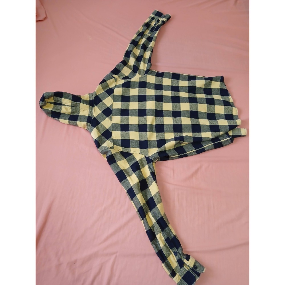 BIG TRAIN OSAKA 高橋連帽格紋長袖襯衫 (L~)(220926) 二手-細節圖2