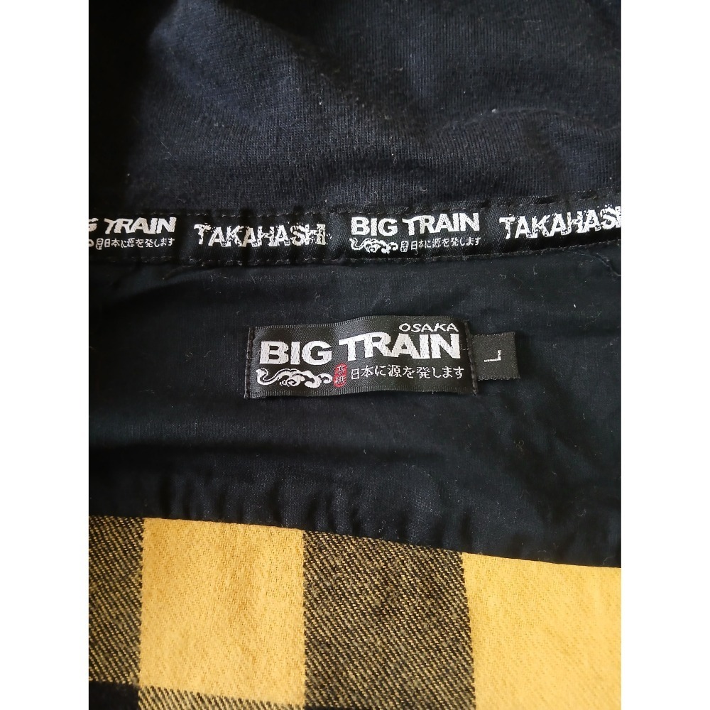 BIG TRAIN OSAKA 高橋連帽格紋長袖襯衫 (L~)(220926) 二手-細節圖3