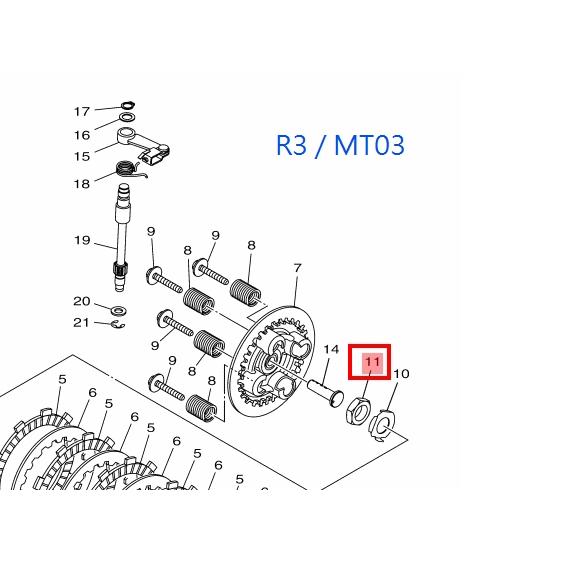 YAMAHA 原廠 R3 MT-03 MT03 T-MAX 離合器 壓板螺帽 六角螺帽 螺帽 90170-18221-細節圖3