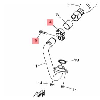 YAMAHA XMAX R3 MT03  排氣管束帶 束環 夾環 1WD-E4715-00 螺絲 95027-08035-細節圖3