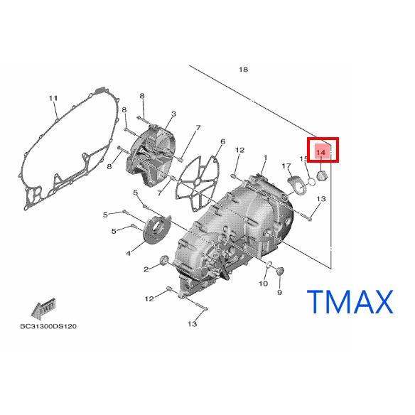 MT-09 TMAX T-MAX 油塞 油蓋 齒輪油加油蓋 5GJ-15363-10 油封 93210-19123-細節圖3