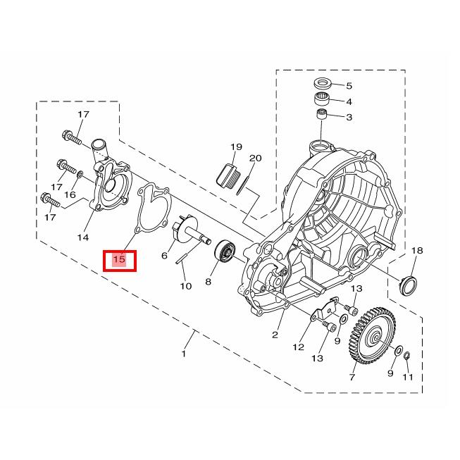 YAMAHA 原廠 YZF-R3 R3 MT-03 冷卻泵浦蓋墊片 泵浦蓋墊片 墊片 1WD-E2428-00-細節圖2
