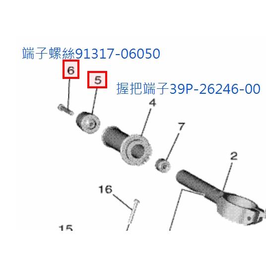 YAMAHA 原廠 YZF-R7 R7 握把尾端 端子 39P-26246-00 端子螺絲 91317-06050-細節圖3