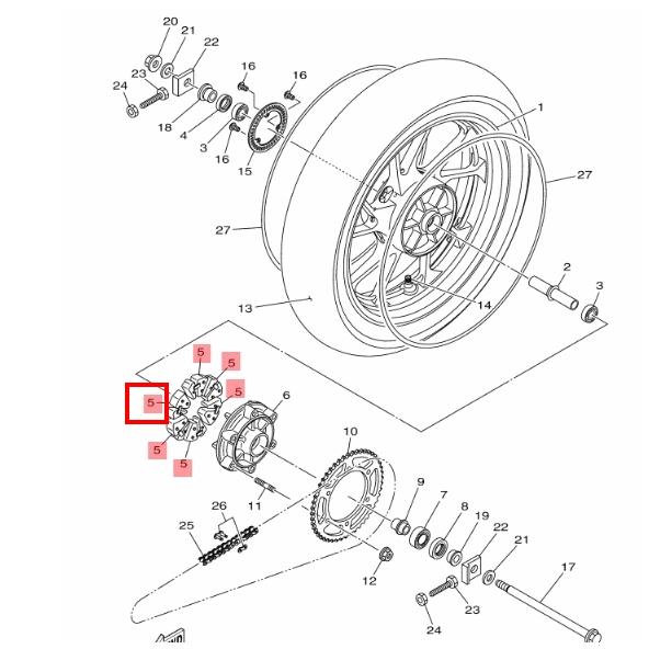 YAMAHA FZS V2 V3 R15 V3 V4 MT-15 後輪減震塊 減震塊 防震墊 B97-F5364-00-細節圖2