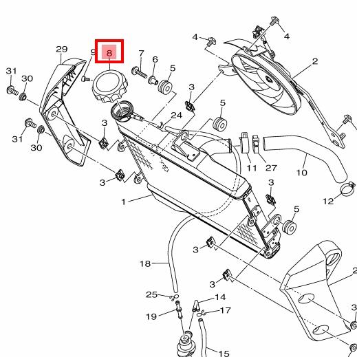 YAMAHA 原廠 2014~2020 MT07 MT-07 水箱蓋 3D7-12462-00-細節圖3
