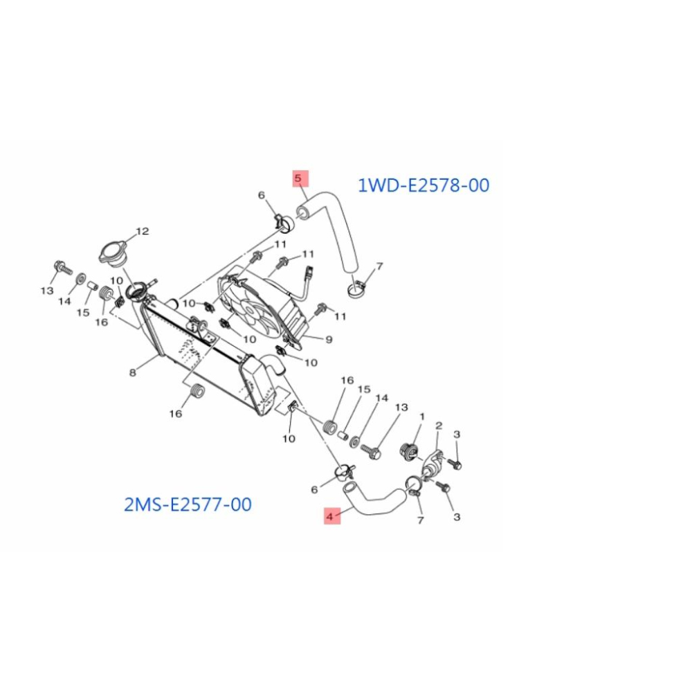R3 M-03 水箱 導水管 水管  1WD-E2577-00 2MS-E2577-00 1WD-E2578-00 現貨-細節圖5