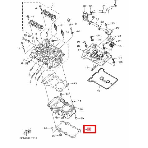 YAMAHA 原廠 YZF-R3 R3 MT-03 汽缸墊片 墊片 1WD-E1351-00 B1X-E1351-00-細節圖2