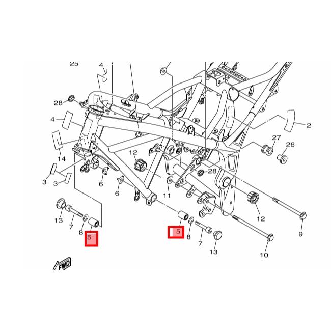 YZF-R3 MT-03 原廠 90388-10816 1WD-F2123-00同 車台 手把固定座 套筒 上三角台冠座-細節圖3
