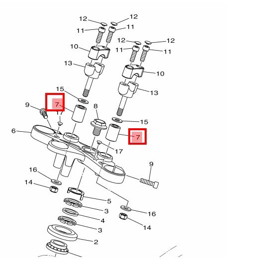 YZF-R3 MT-03 原廠 90388-10816 1WD-F2123-00同 車台 手把固定座 套筒 上三角台冠座-細節圖4