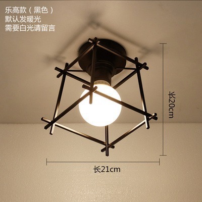 【晨星燈飾】過道燈 入口吊燈 懷舊吸頂燈 復古吊燈 鐵藝鍋蓋燈罩工業風吸頂燈愛迪生燈泡吊燈吸頂燈-規格圖9