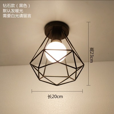 【晨星燈飾】過道燈 入口吊燈 懷舊吸頂燈 復古吊燈 鐵藝鍋蓋燈罩工業風吸頂燈愛迪生燈泡吊燈吸頂燈-規格圖9