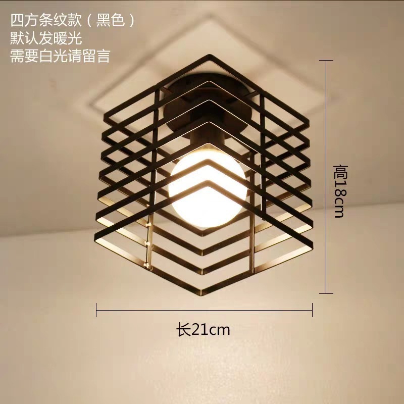 【晨星燈飾】過道燈 入口吊燈 懷舊吸頂燈 復古吊燈 鐵藝鍋蓋燈罩工業風吸頂燈愛迪生燈泡吊燈吸頂燈-規格圖9