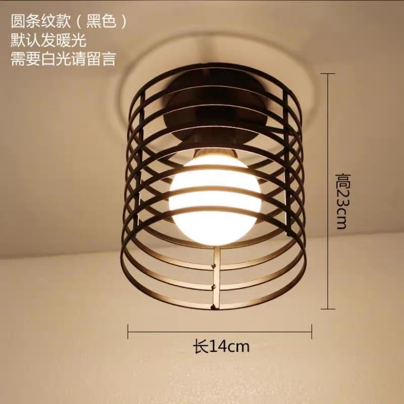 【晨星燈飾】過道燈 入口吊燈 懷舊吸頂燈 復古吊燈 鐵藝鍋蓋燈罩工業風吸頂燈愛迪生燈泡吊燈吸頂燈-規格圖9