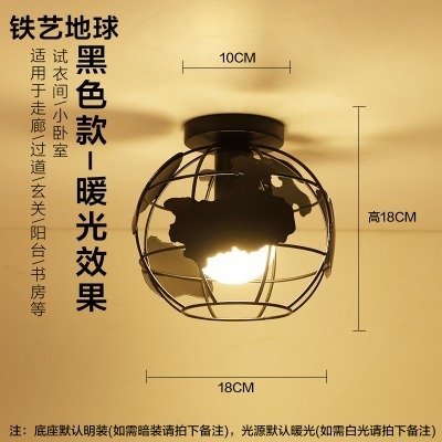 【晨星燈飾】過道燈 入口吊燈 懷舊吸頂燈 復古吊燈 鐵藝鍋蓋燈罩工業風吸頂燈愛迪生燈泡吊燈吸頂燈-規格圖9