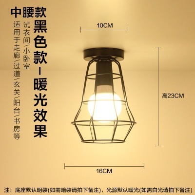 【晨星燈飾】過道燈 入口吊燈 懷舊吸頂燈 復古吊燈 鐵藝鍋蓋燈罩工業風吸頂燈愛迪生燈泡吊燈吸頂燈-規格圖9