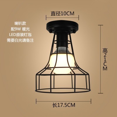 【晨星燈飾】過道燈 入口吊燈 懷舊吸頂燈 復古吊燈 鐵藝鍋蓋燈罩工業風吸頂燈愛迪生燈泡吊燈吸頂燈-規格圖9