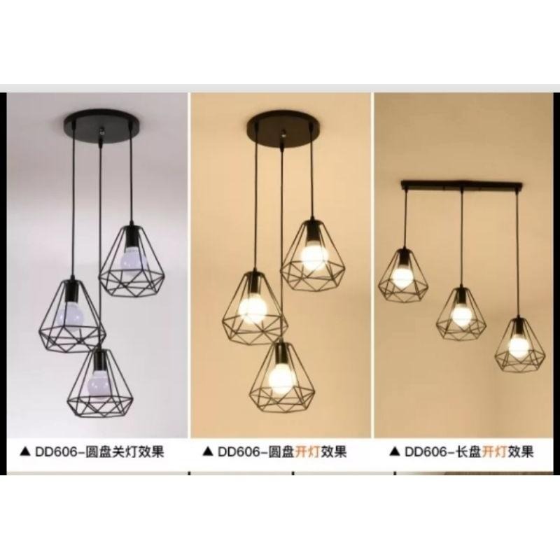 【晨星燈飾】餐廳三燈吊燈歐式吊燈三燈吊燈工業風吊燈燈三頭吊燈餐桌燈三燈臥室 客廳 書房 歐式3燈 工業風吊燈-細節圖8