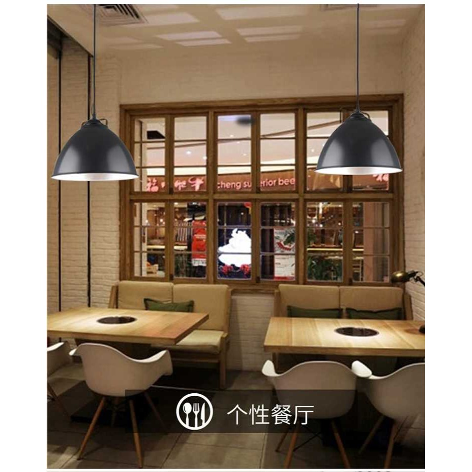 【晨星燈飾】39公分鋁材吊燈 軌道吊燈 吸頂燈美式復古loft燈罩鋁蓋溏瓷燈罩鐵藝吸頂燈愛迪生燈泡美式單-細節圖8