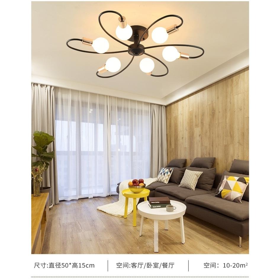 【晨星燈飾】主臥吸頂六燈 客廳吸頂10燈 客房吸頂三燈 簡約3燈工業風吸頂6燈簡約六燈美式吸頂八燈簡約5燈鐵藝10燈-細節圖2