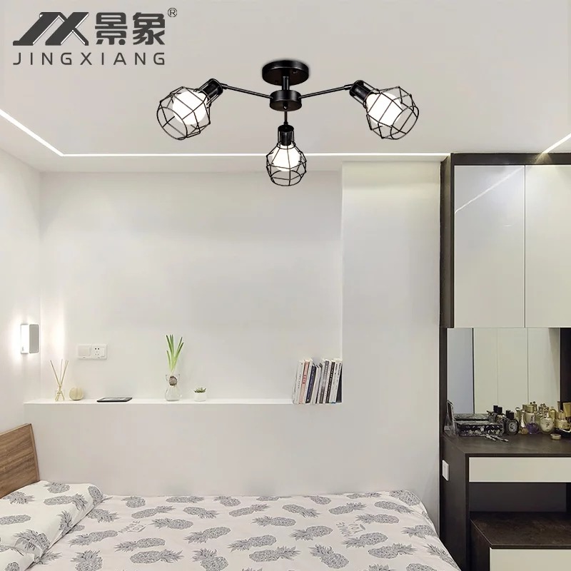 【晨星燈飾】客廳主燈 臥室吸頂燈 餐廳燈具 美式吸頂3燈復古吸頂燈鐵藝8燈美式吸頂5燈愛迪生燈泡吊燈吸頂燈北歐吊燈-規格圖11