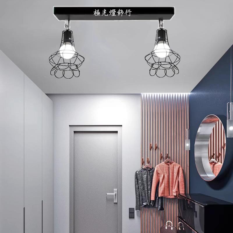 【晨星燈飾】鑽石吸頂燈 廚房燈客廳燈吸頂燈懷舊復古吸頂簡約餐廳咖啡廳吧台鄉村風鐵藝工業風吸頂2燈愛迪生燈泡北歐吊燈服飾店-細節圖8