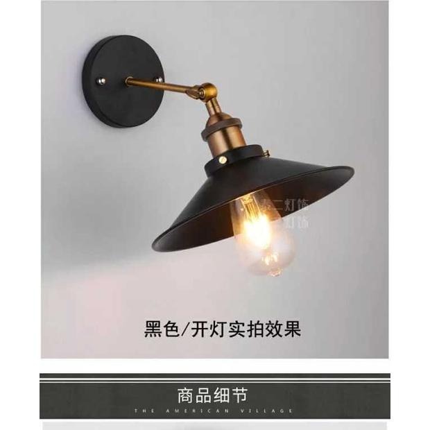 【晨星燈飾】美式壁燈復古壁燈原木壁燈實木壁燈簡約壁燈loft創意玄關書房店面飲料店服飾店走道燈創意壁燈鐵藝壁燈情人節愛迪-細節圖2