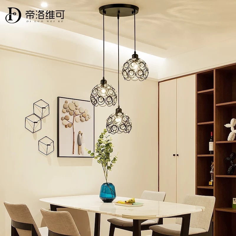 【晨星燈飾】水晶吊燈 餐廳吊燈 水晶餐桌燈 廚房吊燈 水晶3吊燈 北歐吊燈 奢華水晶吊燈  水晶吸頂燈  K9水晶吊燈-細節圖7