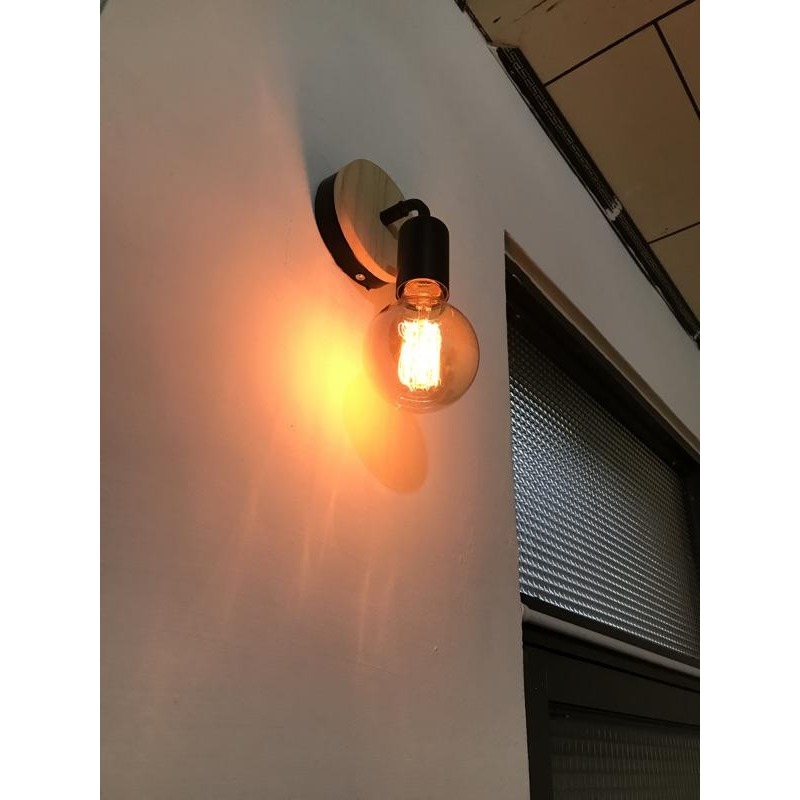 【晨星燈飾】台灣現貨 當天出貨 簡約壁燈 實木壁燈原木壁燈簡約壁燈工業風壁燈出租套房LED燈泡 橡木壁燈 插頭燈-規格圖9