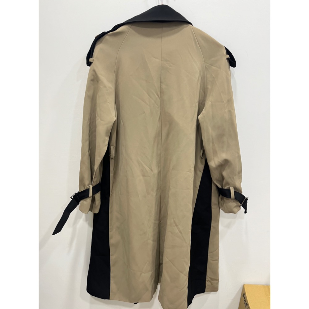 撞色大衣外套 撞色風衣外套 附綁帶-細節圖2