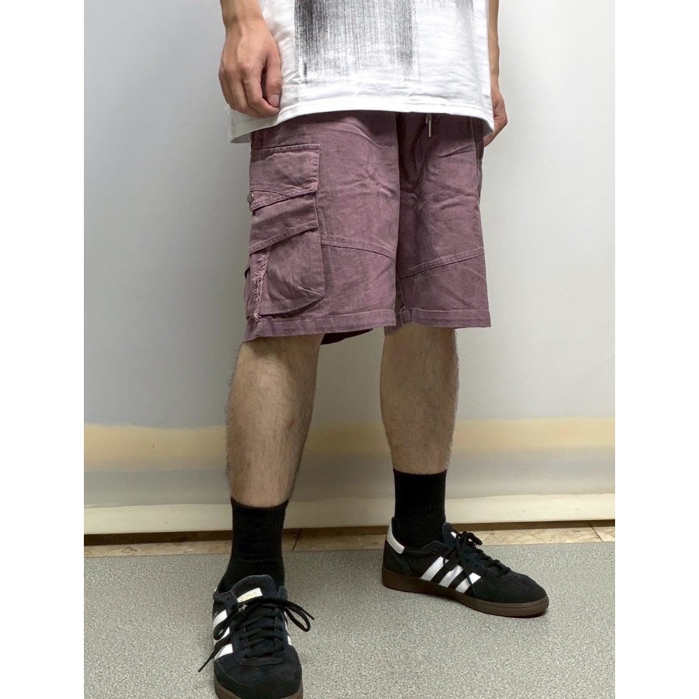 水洗刷舊側口袋短褲 男生服飾 夏季新品 休閒 流行-細節圖4