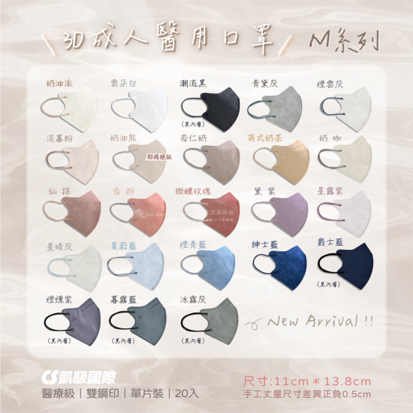 CS凱馺國際-3D立體醫用口罩(未滅菌) 20入/盒-M尺寸-細節圖2